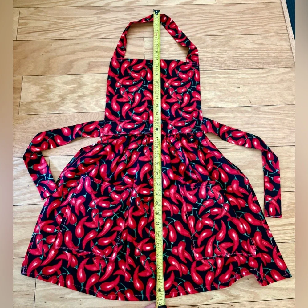 Kids Red Chili Pepper Print Apron